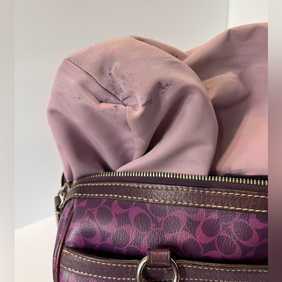 Coach Chealsea Heritage purple leather satchel handbag - Picture 6 of 16